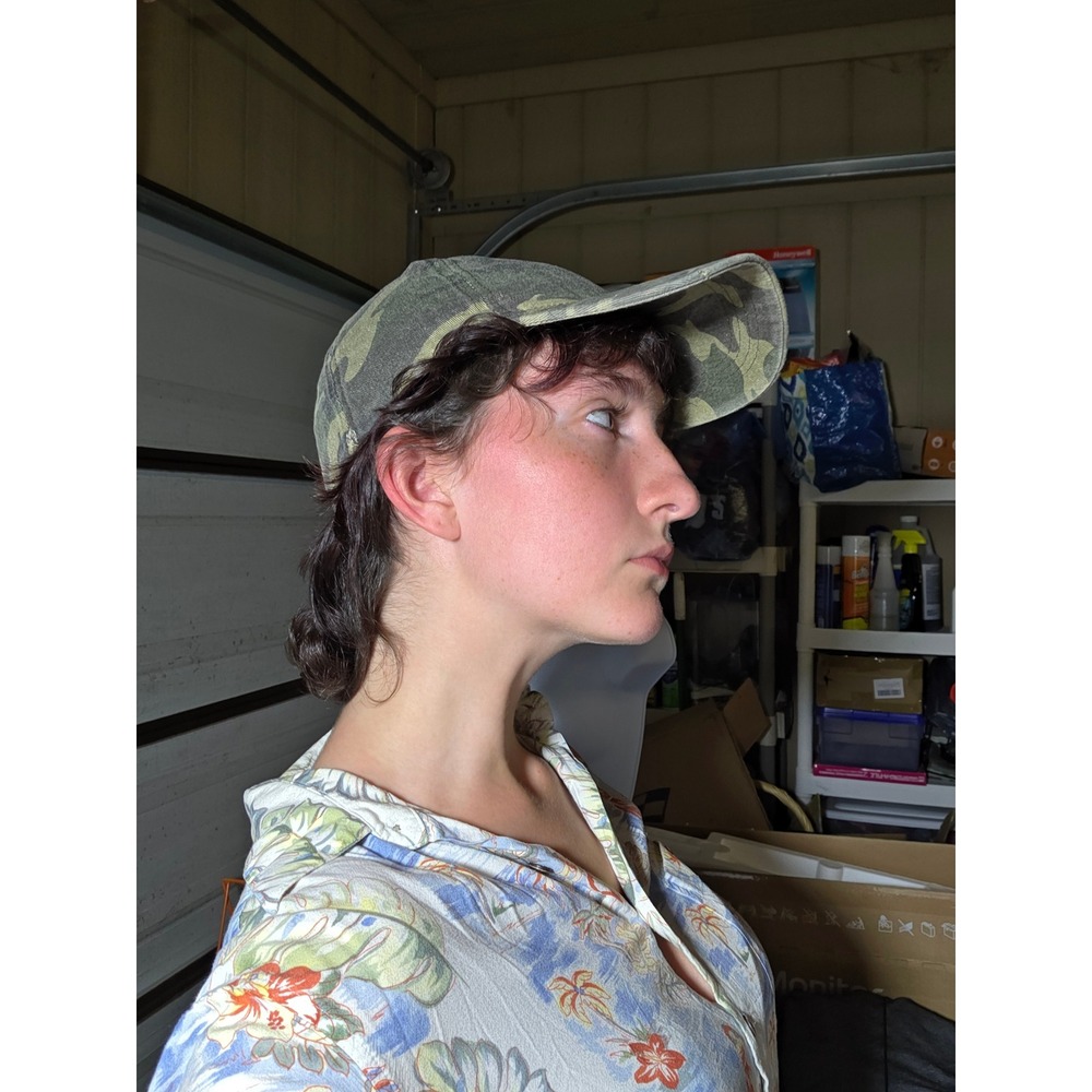 Ponyflo Distressed Camo High Ponytail Baseball Hat Camouflage FWCAPT609 One Size